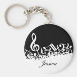 Notes musicales brouillées personnalisées Keychain Porte-clef