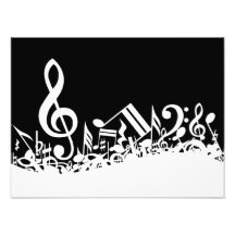 Notes musicales brouillées photo sur toile