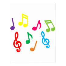 Notes musicales carte postale