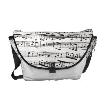 Notes musicales noires et blanches besace