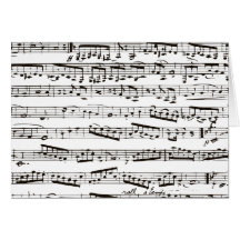 Notes musicales noires et blanches carte de vœux