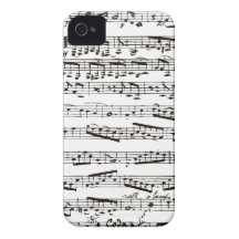 Notes musicales noires et blanches étuis iPhone 4
