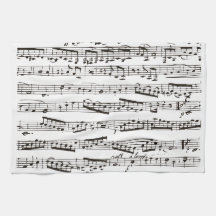 Notes musicales noires et blanches linge de cuisine