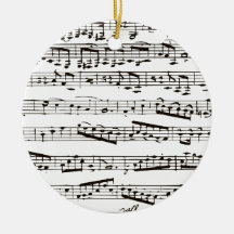 Notes musicales noires et blanches ornements de noël