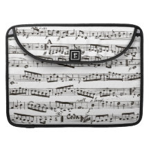Notes musicales noires et blanches poches pour macbook
