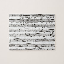 Notes musicales noires et blanches puzzle