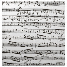 Notes musicales noires et blanches serviette imprimée