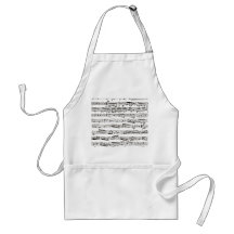 Notes musicales noires et blanches tablier