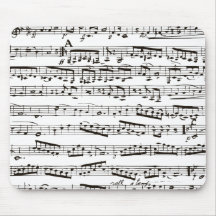 Notes musicales noires et blanches tapis de souris