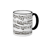Notes musicales noires et blanches tasse