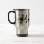 Notes musicales noires et grises personnalisées mugs à café