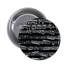 Notes noires et blanches de musique badge avec épingle