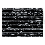 Notes noires et blanches de musique carte de vœux