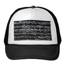 Notes noires et blanches de musique casquettes de camionneur