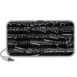 Notes noires et blanches de musique mini haut-parleurs