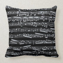 Notes noires et blanches de musique oreillers