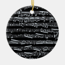 Notes noires et blanches de musique décorations pour sapins de noël