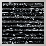 Notes noires et blanches de musique posters
