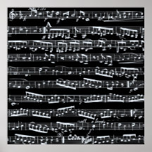 Notes noires et blanches de musique posters