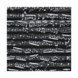 Notes noires et blanches de musique toile tendue