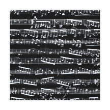 Notes noires et blanches de musique toile tendue
