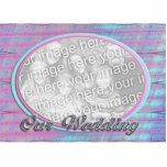 Notre cadre rose bleu de photo de mariage photo sculpture