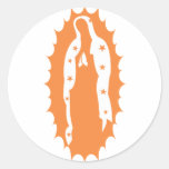 notre dame d'orange de Guadalupe Adhésif Rond