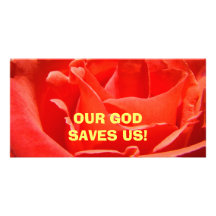 NOTRE DIEU SAUVE LES USA ! Rose rouge de Photocard Cartes Avec Photo