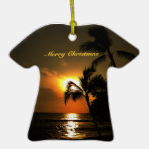 Notre plage tropicale de premier Noël Ornement De Noël