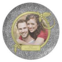 Notre premier de Noël plat de modèle photo ensembl Assiette Pour Soirée