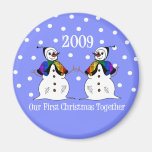 Notre premier Noël ensemble 2009 (GLBT Snowwomen) Magnets Pour Réfrigérateur