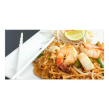 Nouilles de riz frit thaïlandaises de protection d photocarte personnalisée