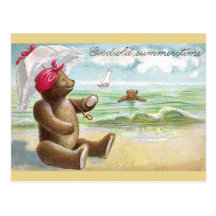 Nounours au rivage carte postale