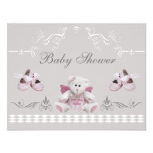 Nounours d'ange et baby shower mignons de chaussur faire-part personnalisé