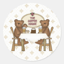 Nounours de café-restaurant autocollants
