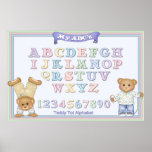Nounours en pastel d'amusement d'alphabet affiches