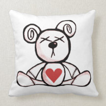 Nounours nocifs - ours de costume de carte - coeur oreiller