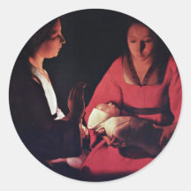 Nourrisson de Newlyborn (la nativité ?) Adhésif Rond