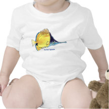 Nourrisson mignon de poissons de bande dessinée de t-shirt