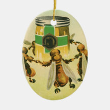 Nourriture vintage, abeilles organiques de miel da décoration de noël