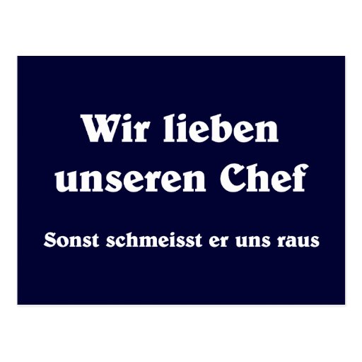 Nous aimons notre chef carte postale