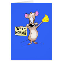 Nous nous déplaçons ! souris cartes de vœux