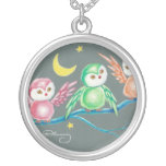 Nous trois hiboux pendentifs