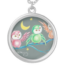 Nous trois hiboux pendentifs