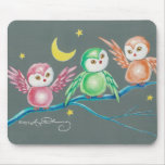 Nous trois hiboux tapis de souris