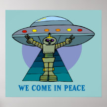 NOUS VENONS EN AFFICHE DE ROBOT DE PAIX
