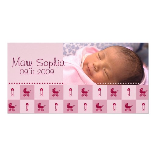 Nouveau bébé - carte photo customisé carte avec photo