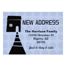 Nouveau bleu d'adresse d'amusement original invitation personnalisée