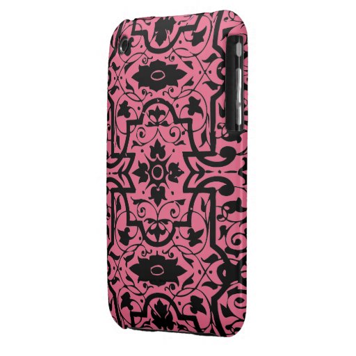 Nouveau minable et chic vintage d'art rouge et noi coque iPhone 3 Case-Mate