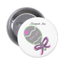 Nouveau NOM de PERSONNALISER de bouton de bébé Pin's Avec Agrafe